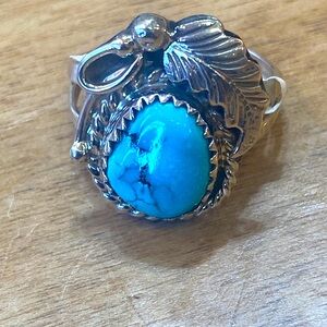 Native American sterling and turquoise ring🌺vintage
